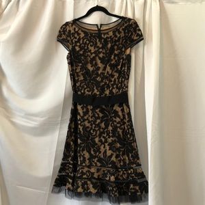 Black and nude cocktail dress